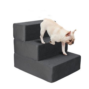 PaWz Pet Stair 3 Step Ramp Portable Adjustable Climbing Ladder Soft Washable PaWz
